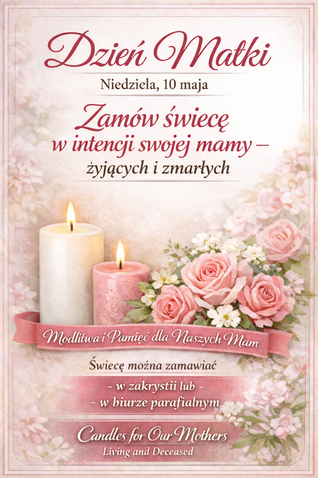Świece z okazji Dnia Mamy